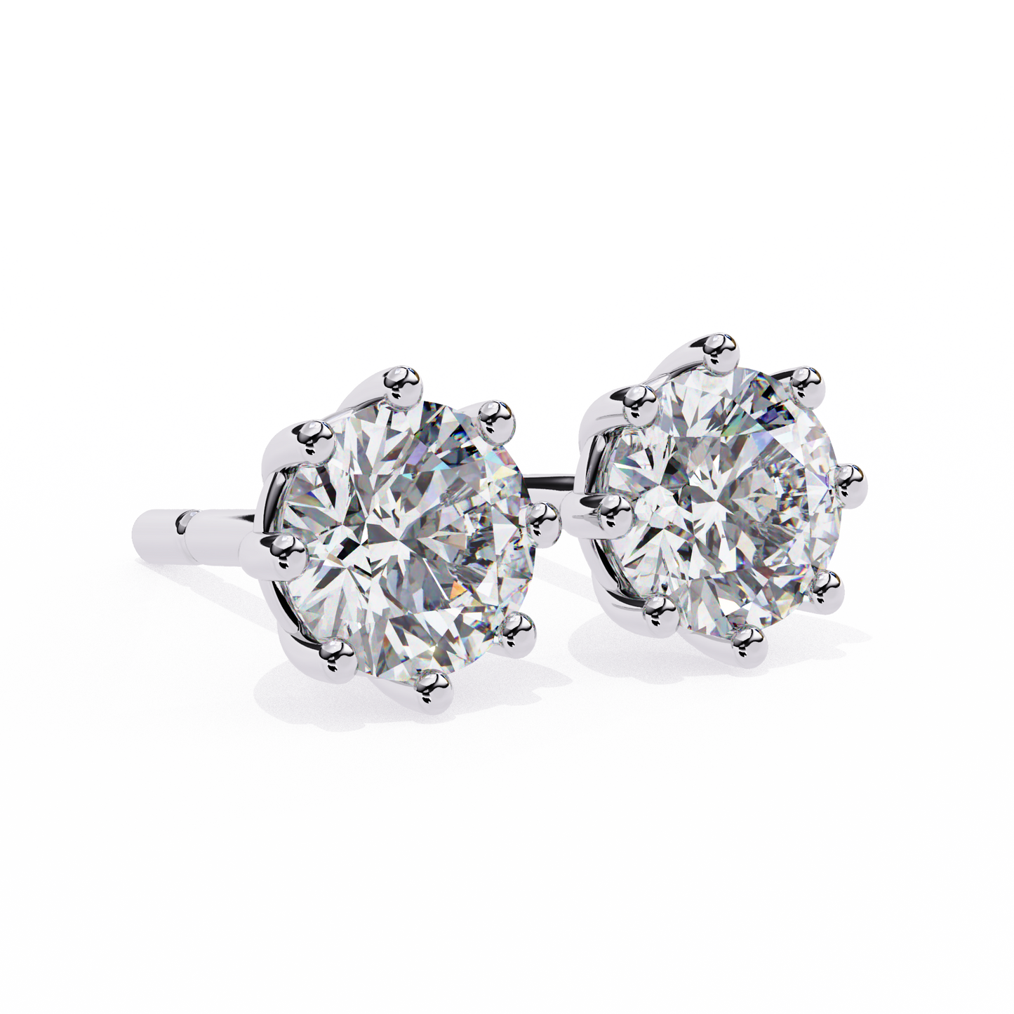 eterna six prong solitaire lab grown diamond studs