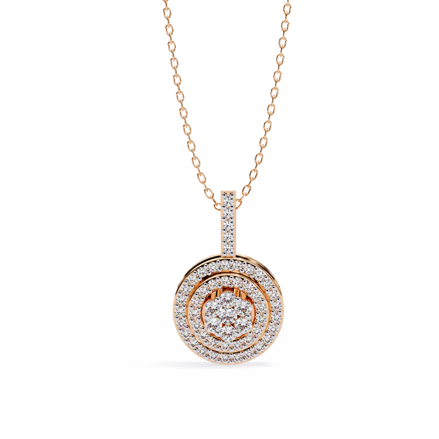 orbit cluster lab grown diamond pendant