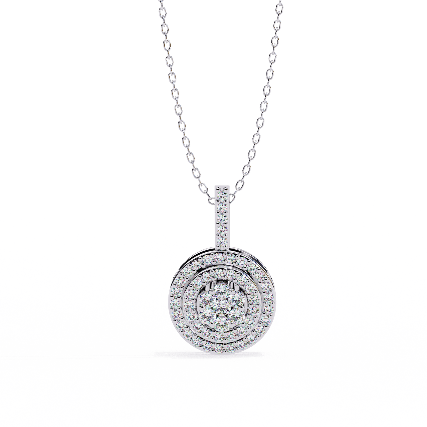 orbit cluster lab grown diamond pendant