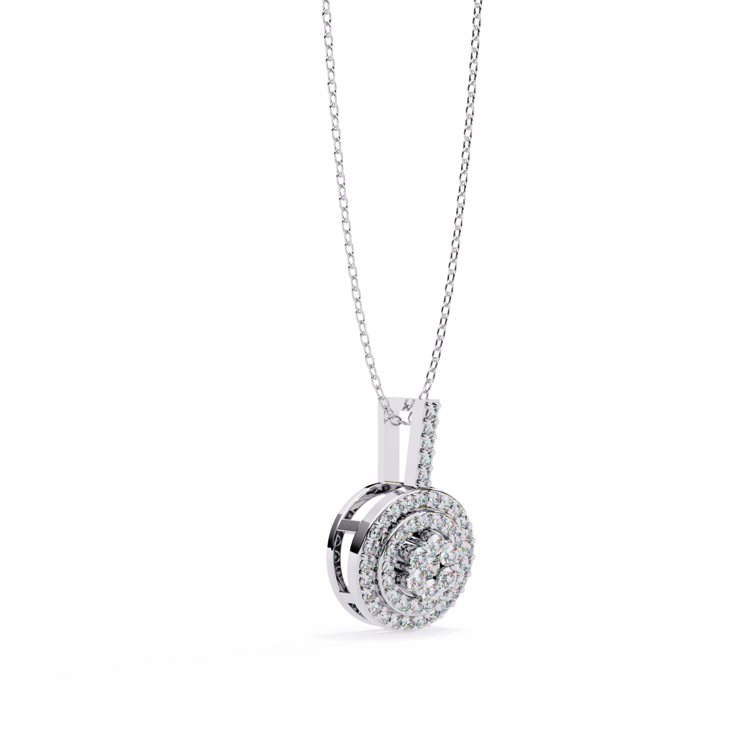 orbit cluster lab grown diamond pendant