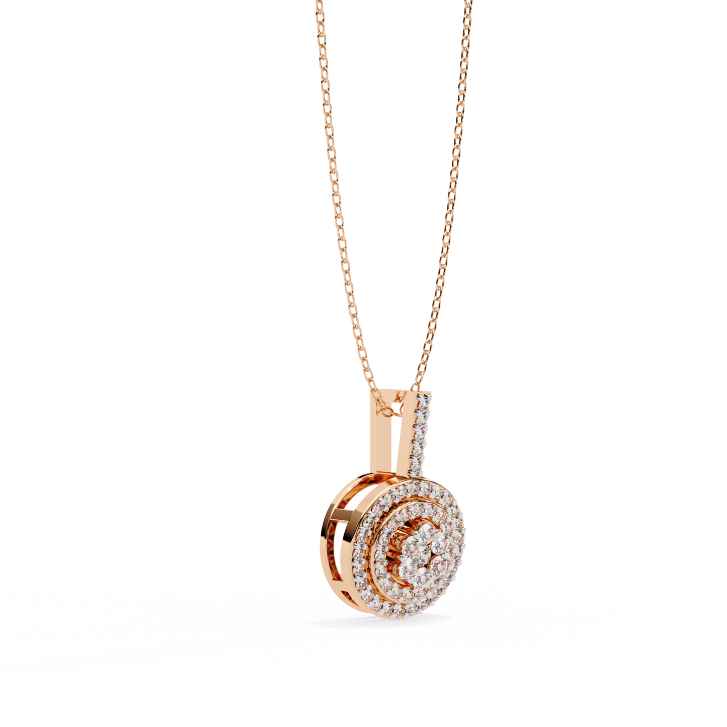 orbit cluster lab grown diamond pendant