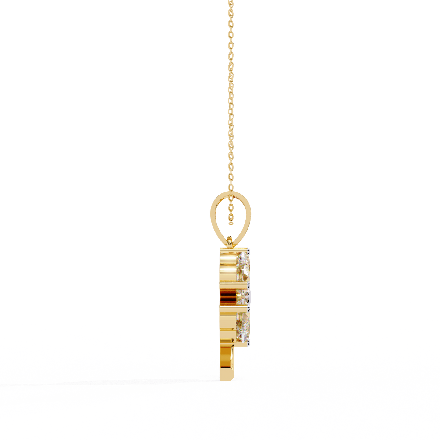 fortuna four-heart lab grown diamond pendant
