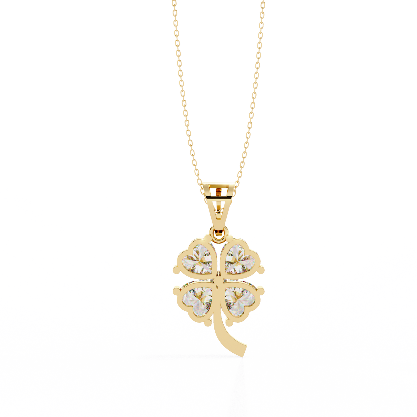 fortuna four-heart lab grown diamond pendant