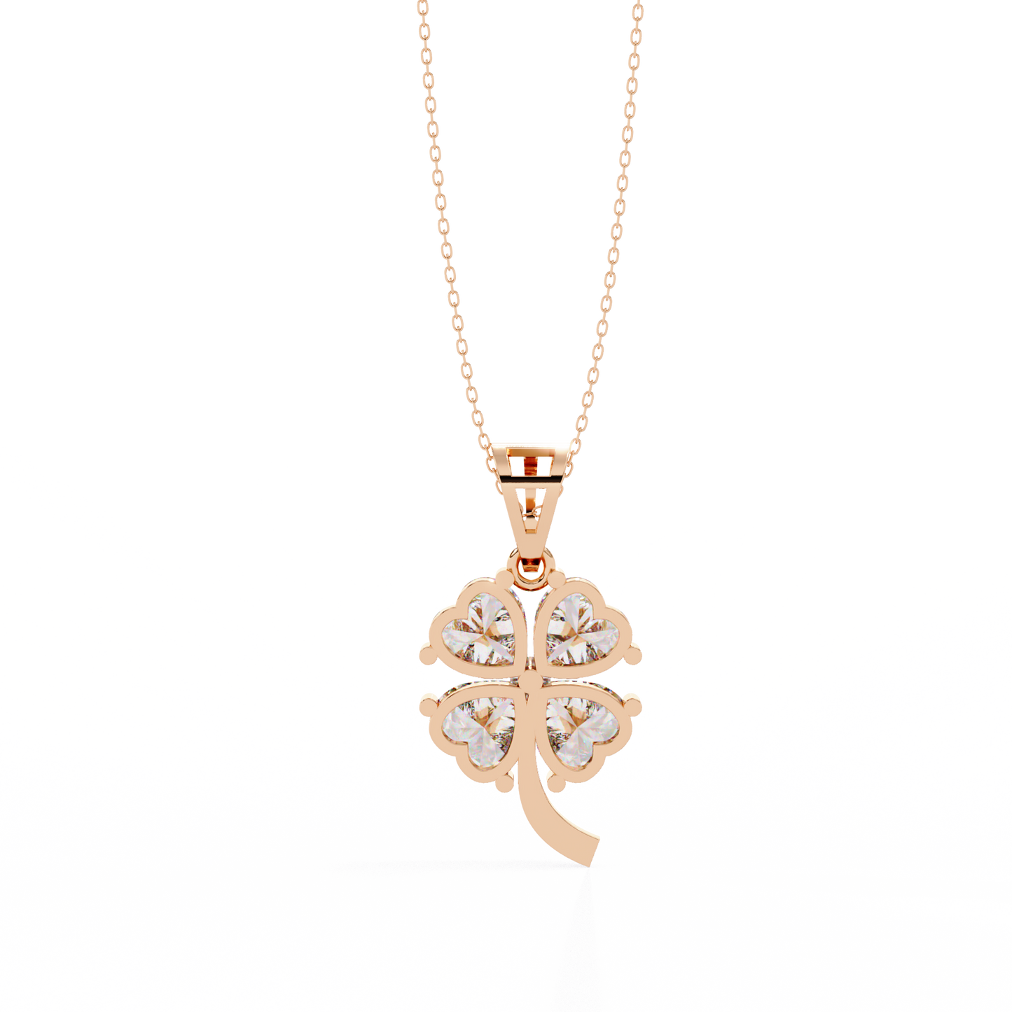 fortuna four-heart lab grown diamond pendant