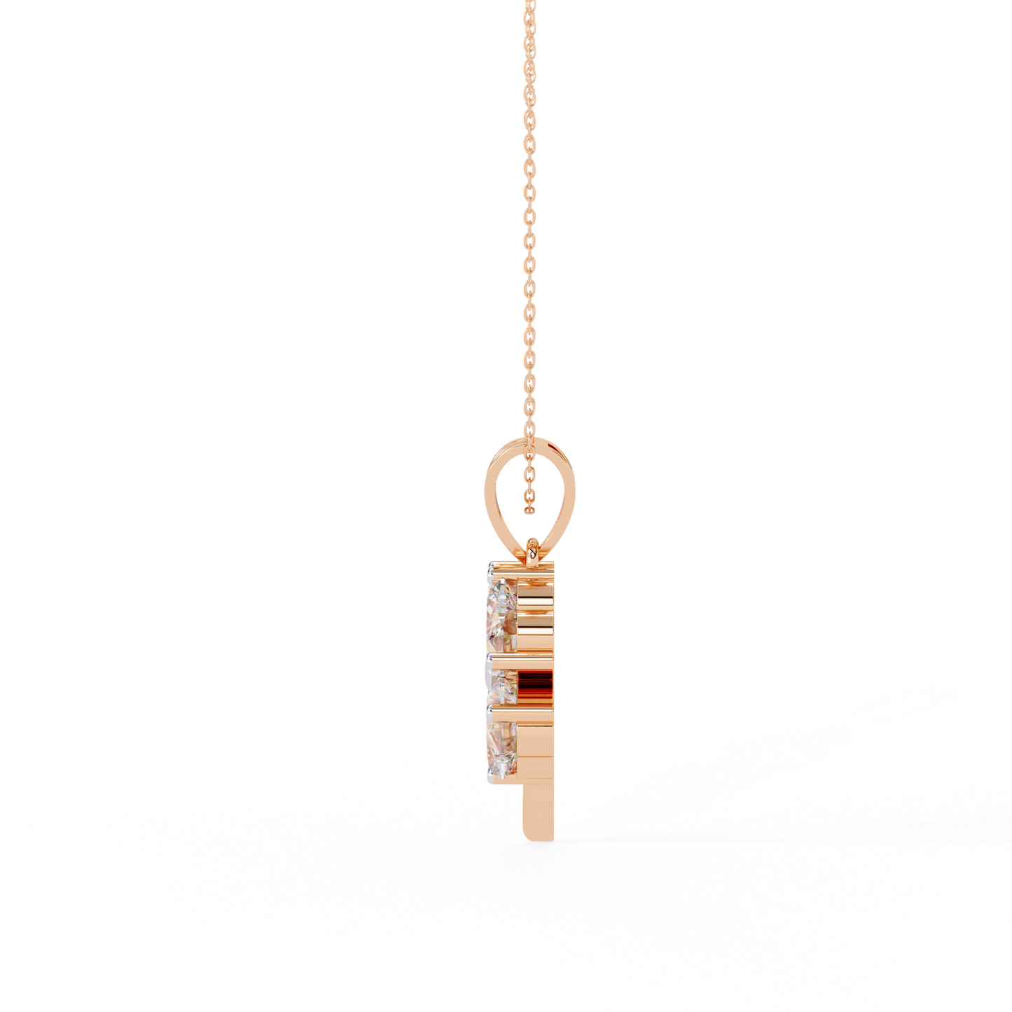 fortuna four-heart lab grown diamond pendant