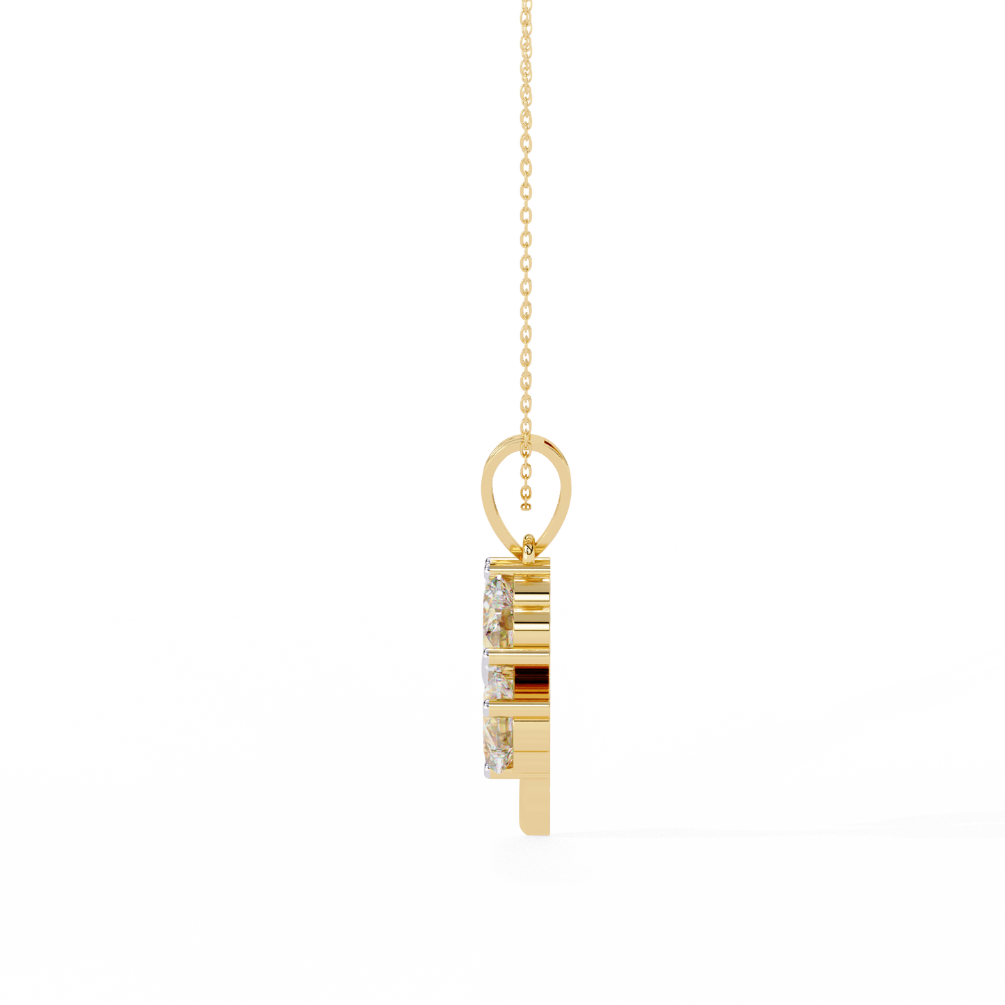 fortuna four-heart lab grown diamond pendant