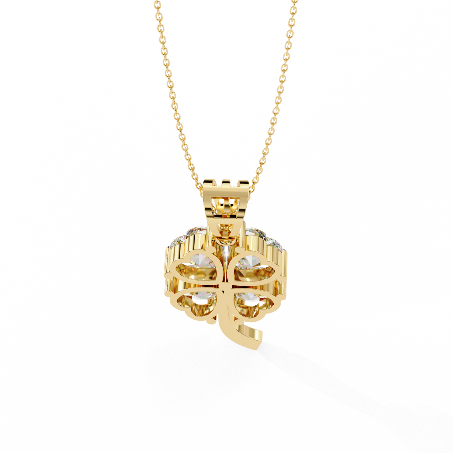 fortuna four-heart lab grown diamond pendant