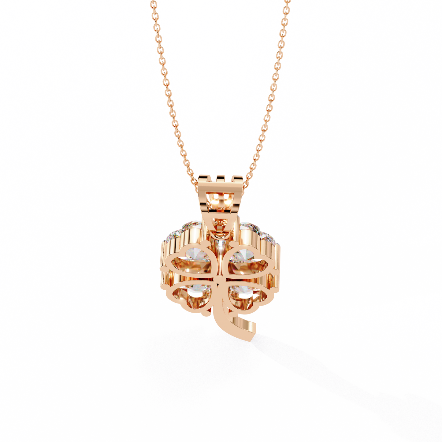 fortuna four-heart lab grown diamond pendant