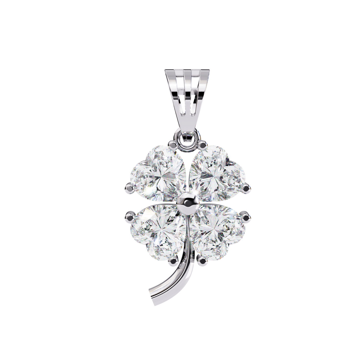 fortuna four-heart lab grown diamond pendant