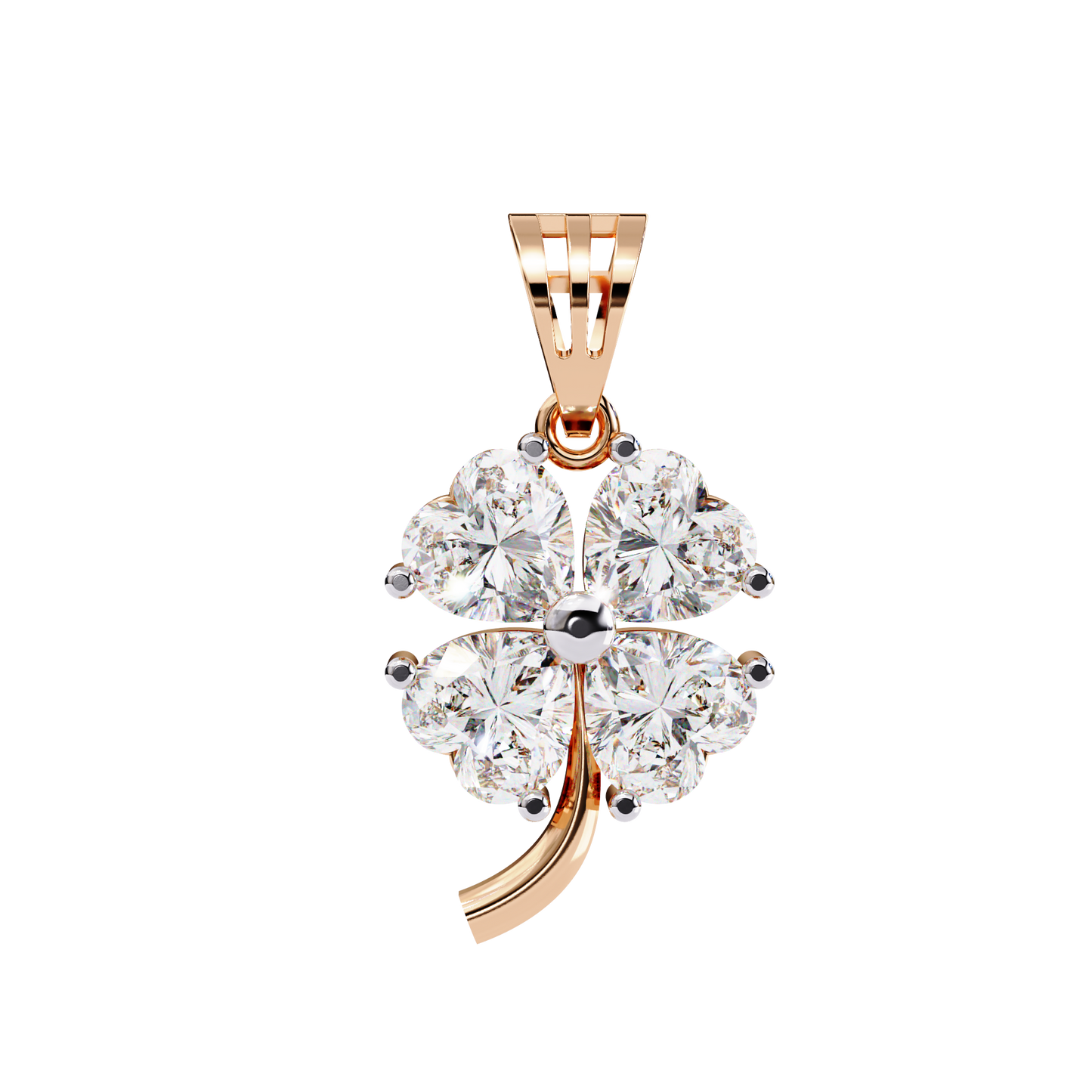 fortuna four-heart lab grown diamond pendant