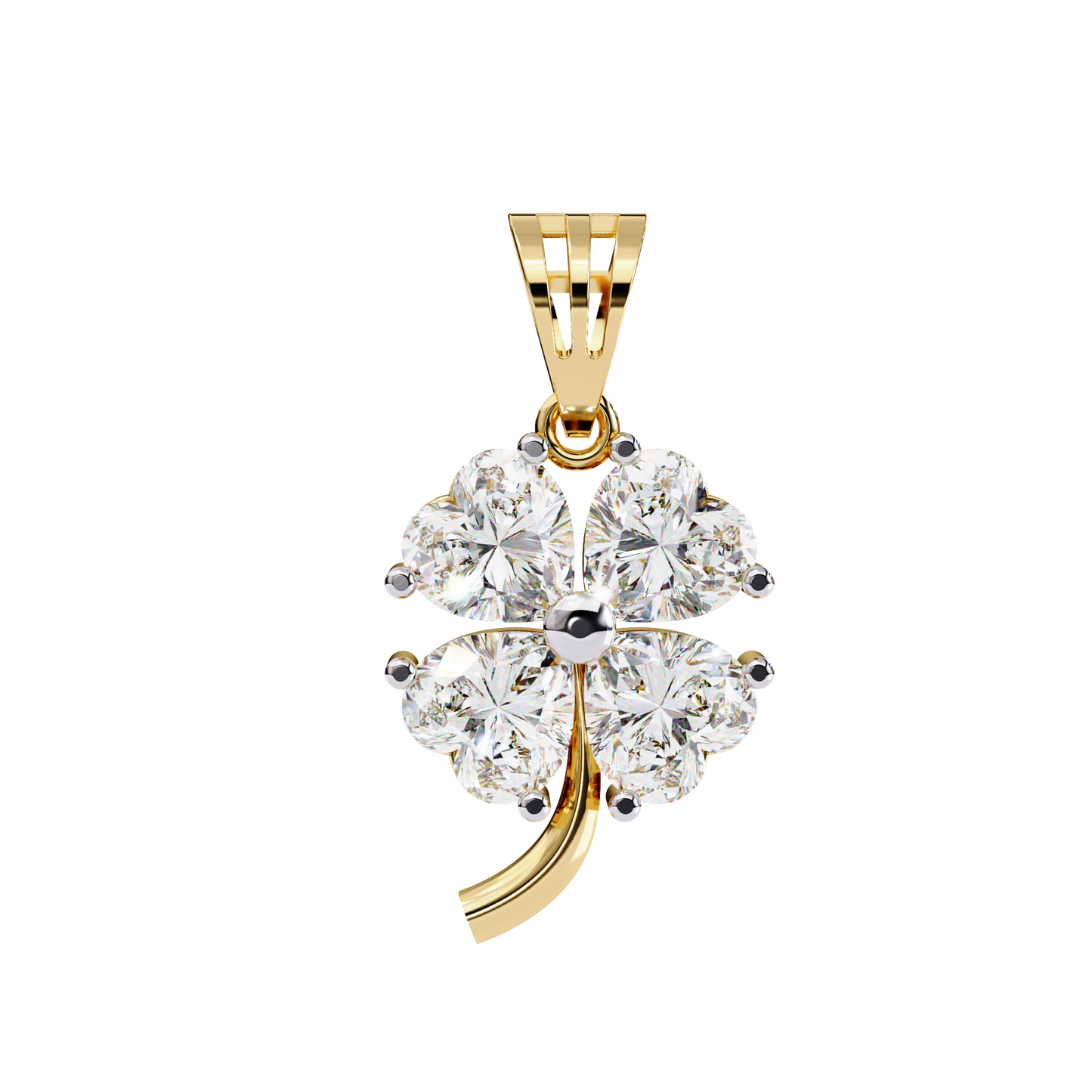 fortuna four-heart lab grown diamond pendant