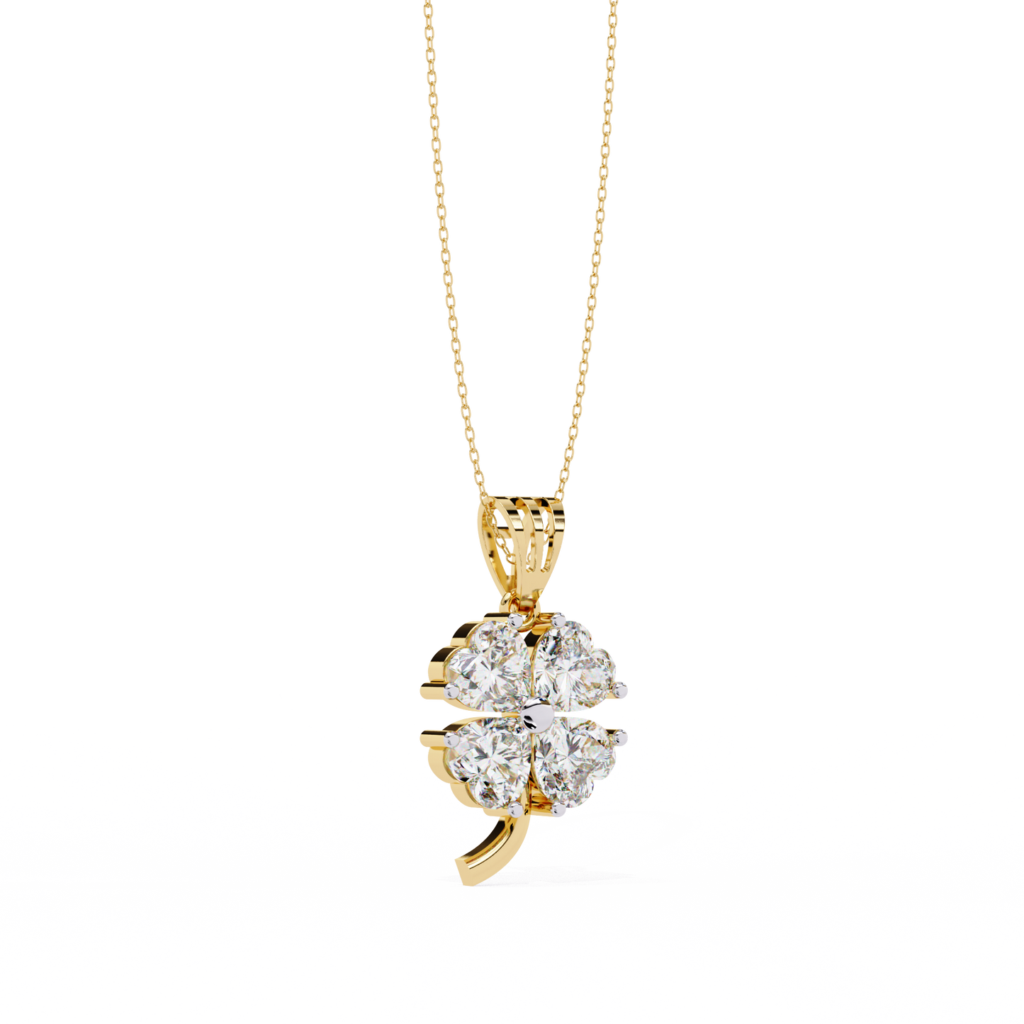 fortuna four-heart lab grown diamond pendant