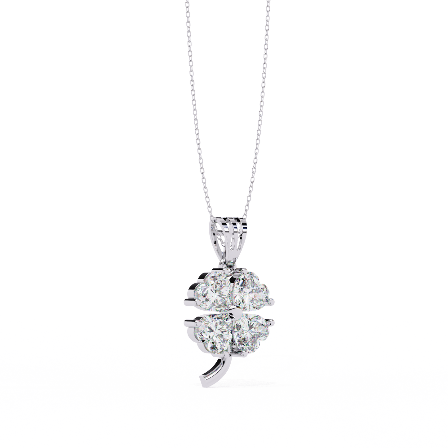 fortuna four-heart lab grown diamond pendant