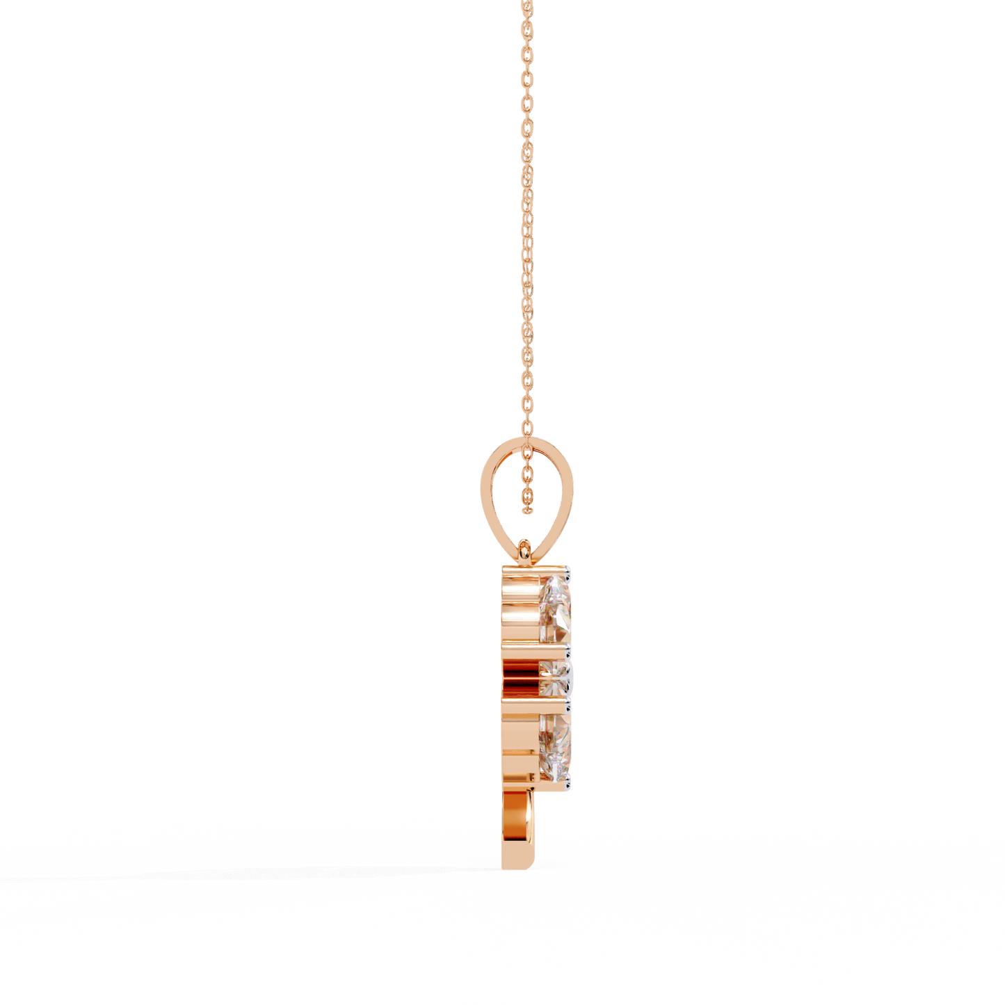 fortuna four-heart lab grown diamond pendant