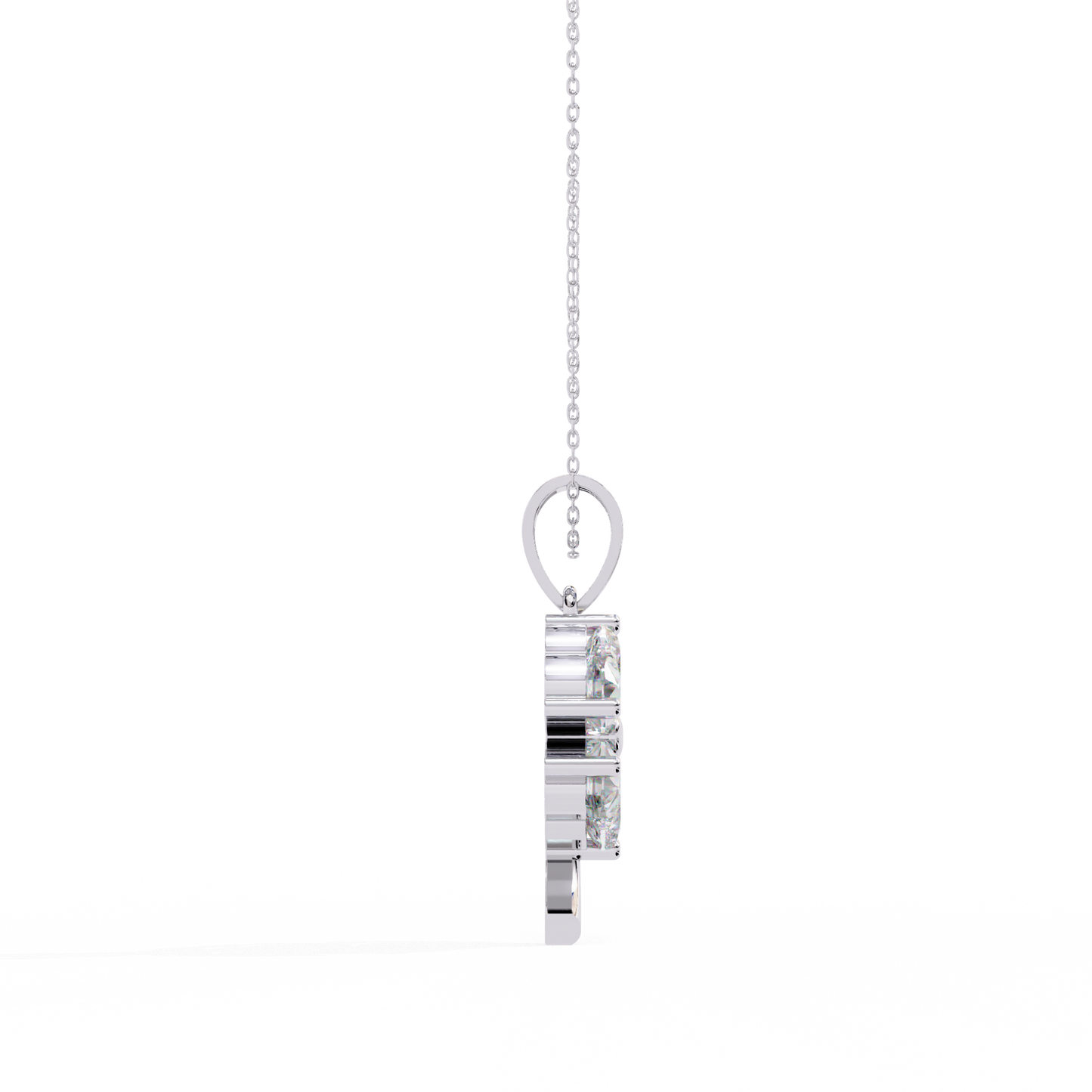 fortuna four-heart lab grown diamond pendant