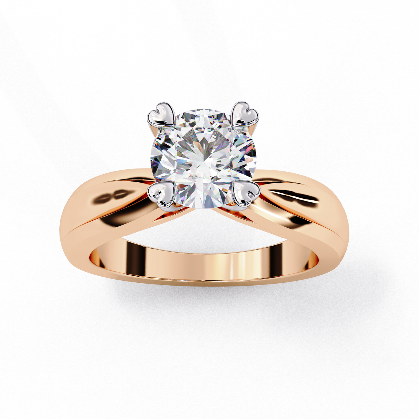 aurora rose solitaire ring