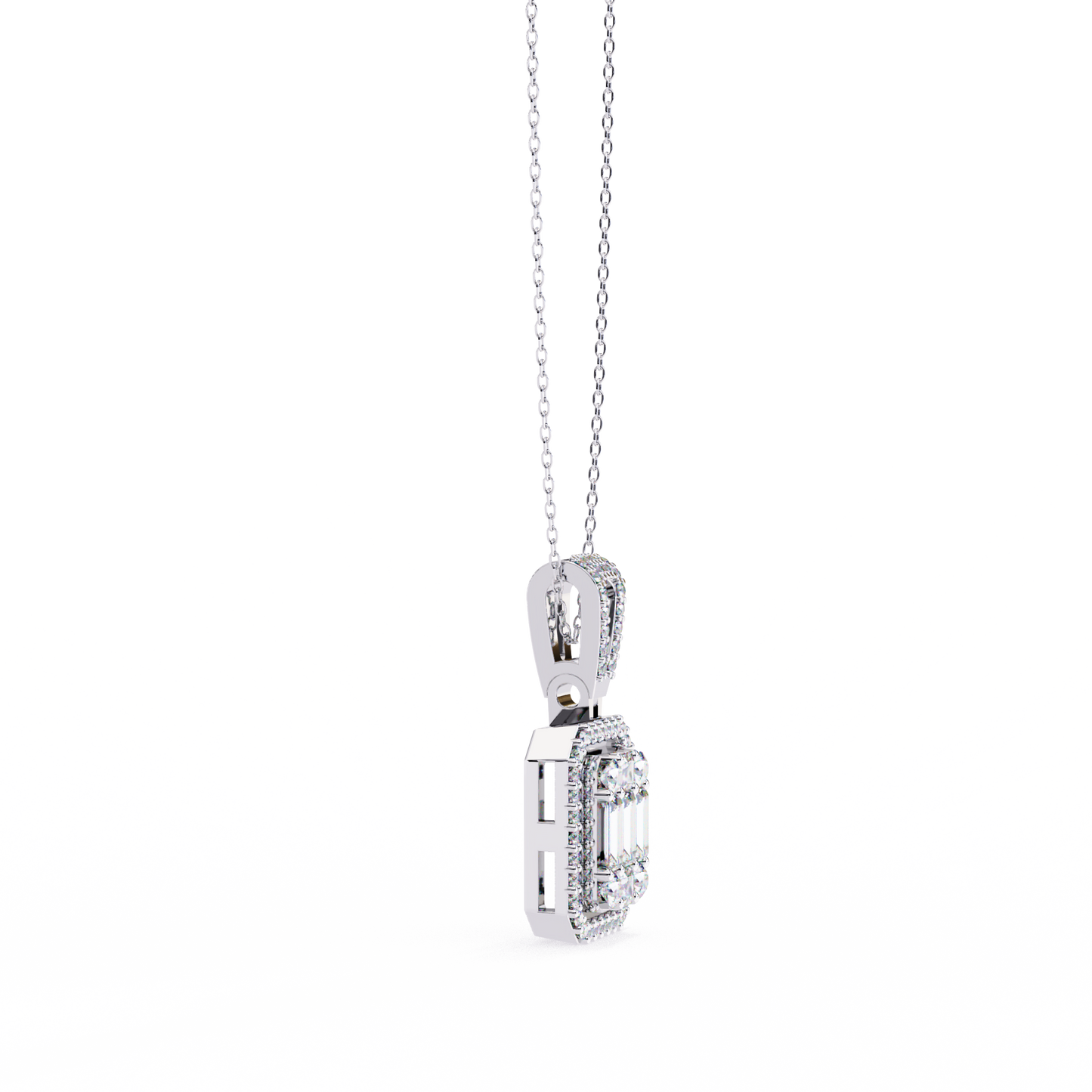 imperia square multi-cut lab grown diamond pendant
