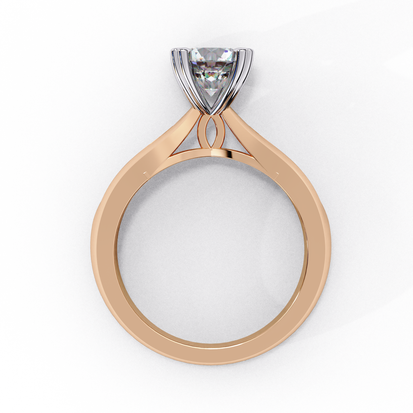 aurora rose solitaire ring