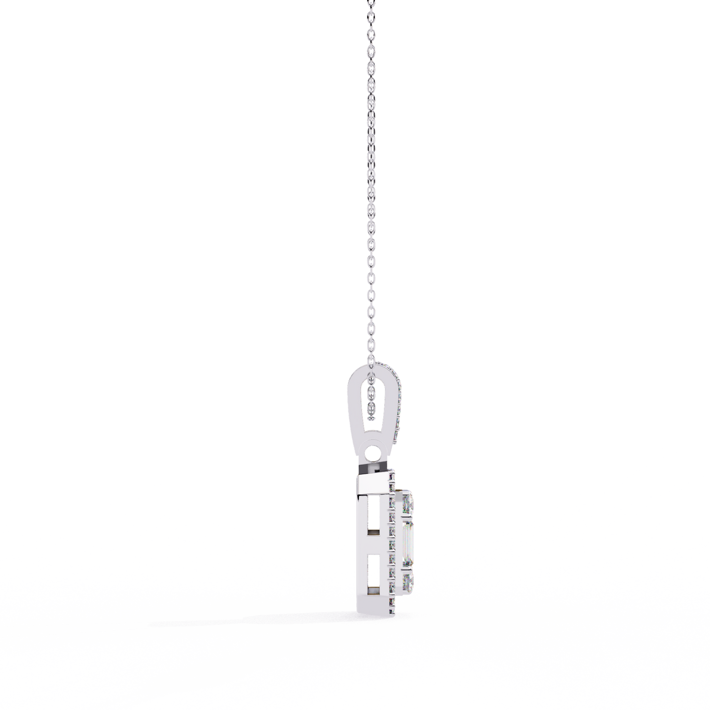 imperia square multi-cut lab grown diamond pendant