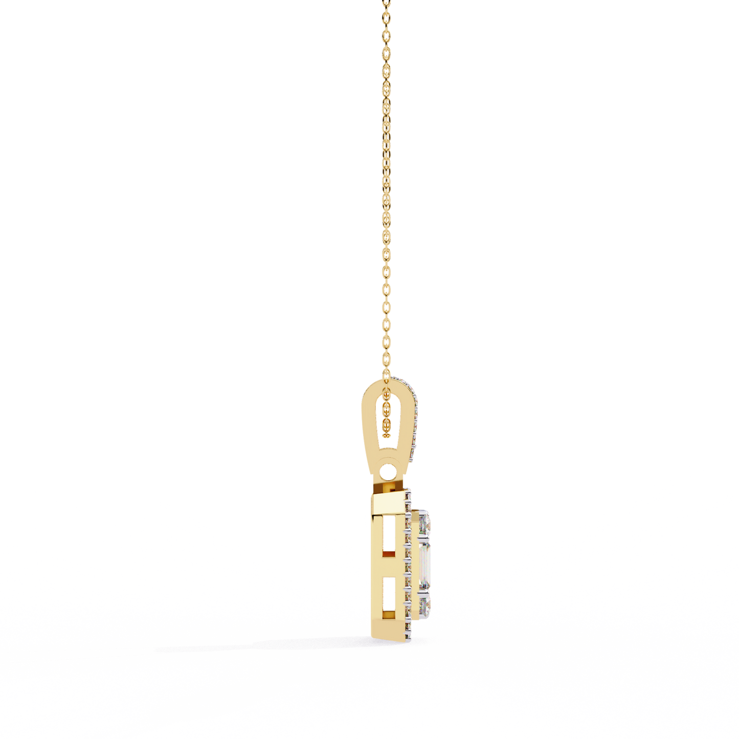 imperia square multi-cut lab grown diamond pendant