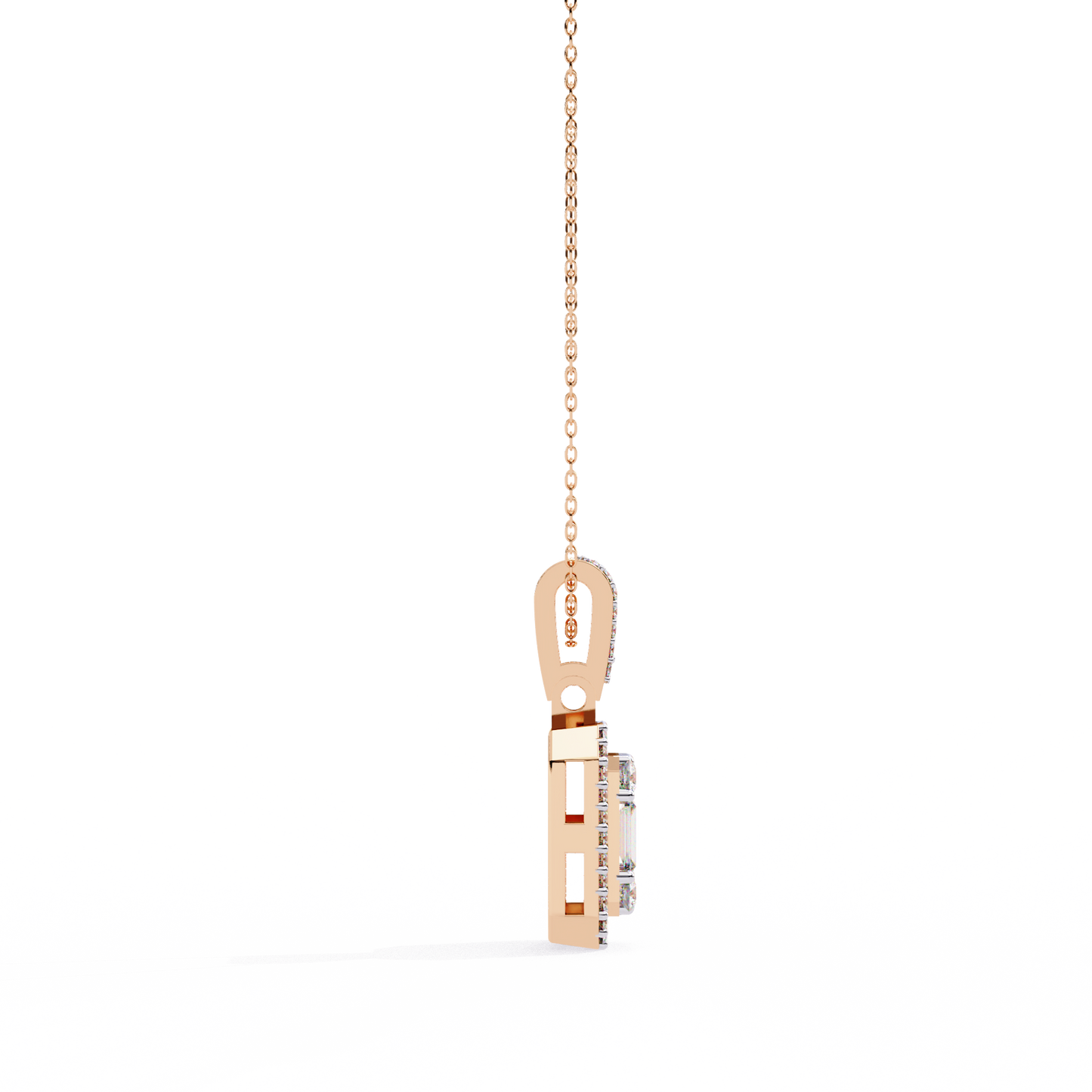 imperia square multi-cut lab grown diamond pendant