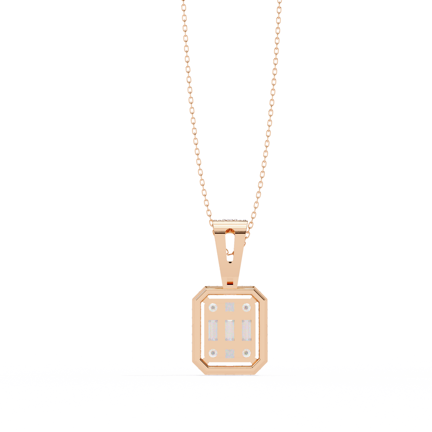 imperia square multi-cut lab grown diamond pendant
