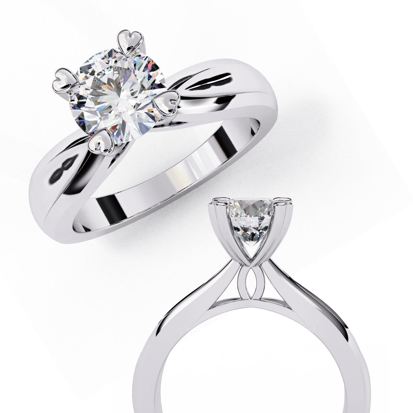 aurora rose solitaire ring