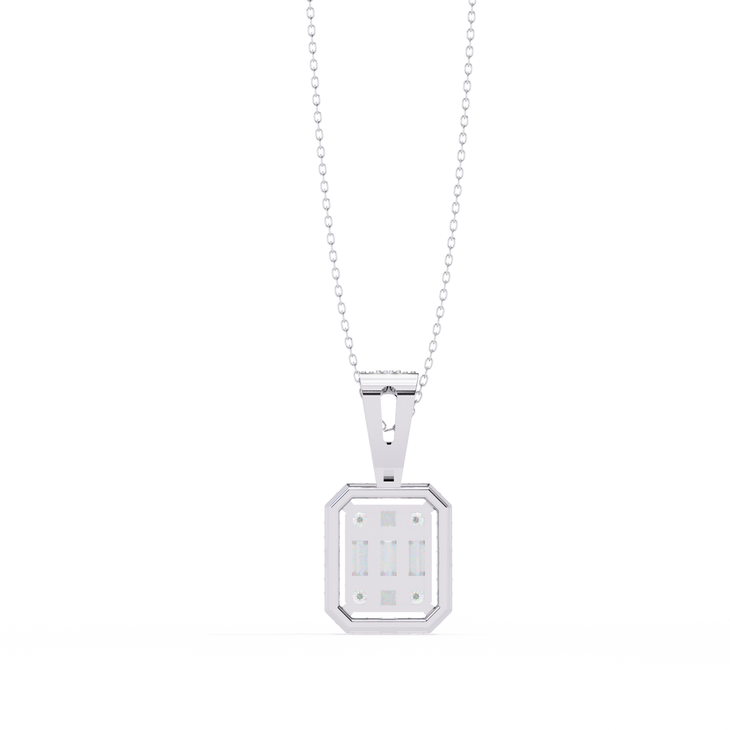 imperia square multi-cut lab grown diamond pendant