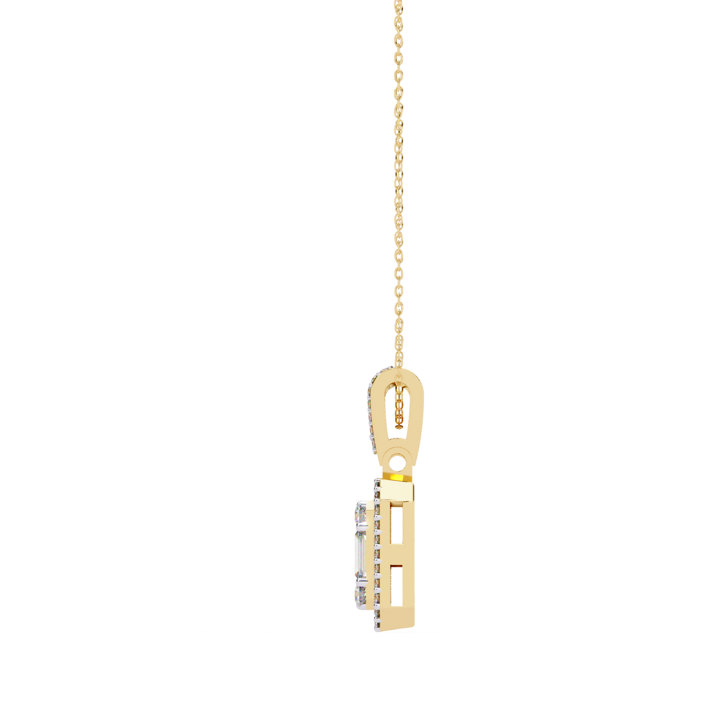 imperia square multi-cut lab grown diamond pendant