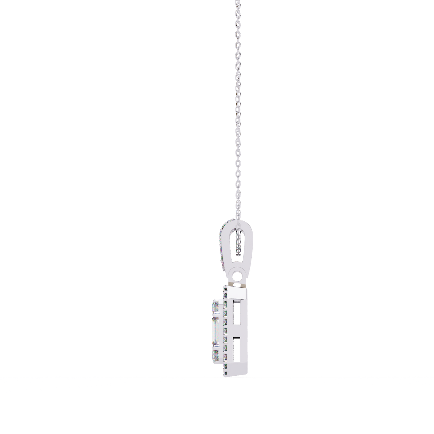 imperia square multi-cut lab grown diamond pendant