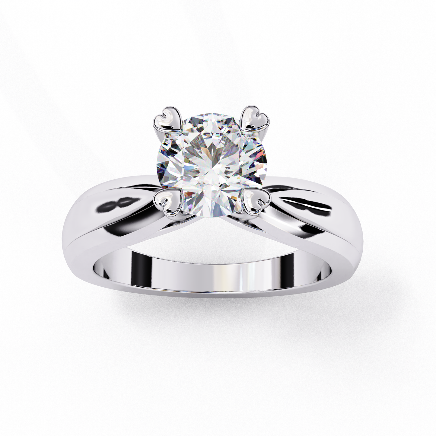 aurora rose solitaire ring