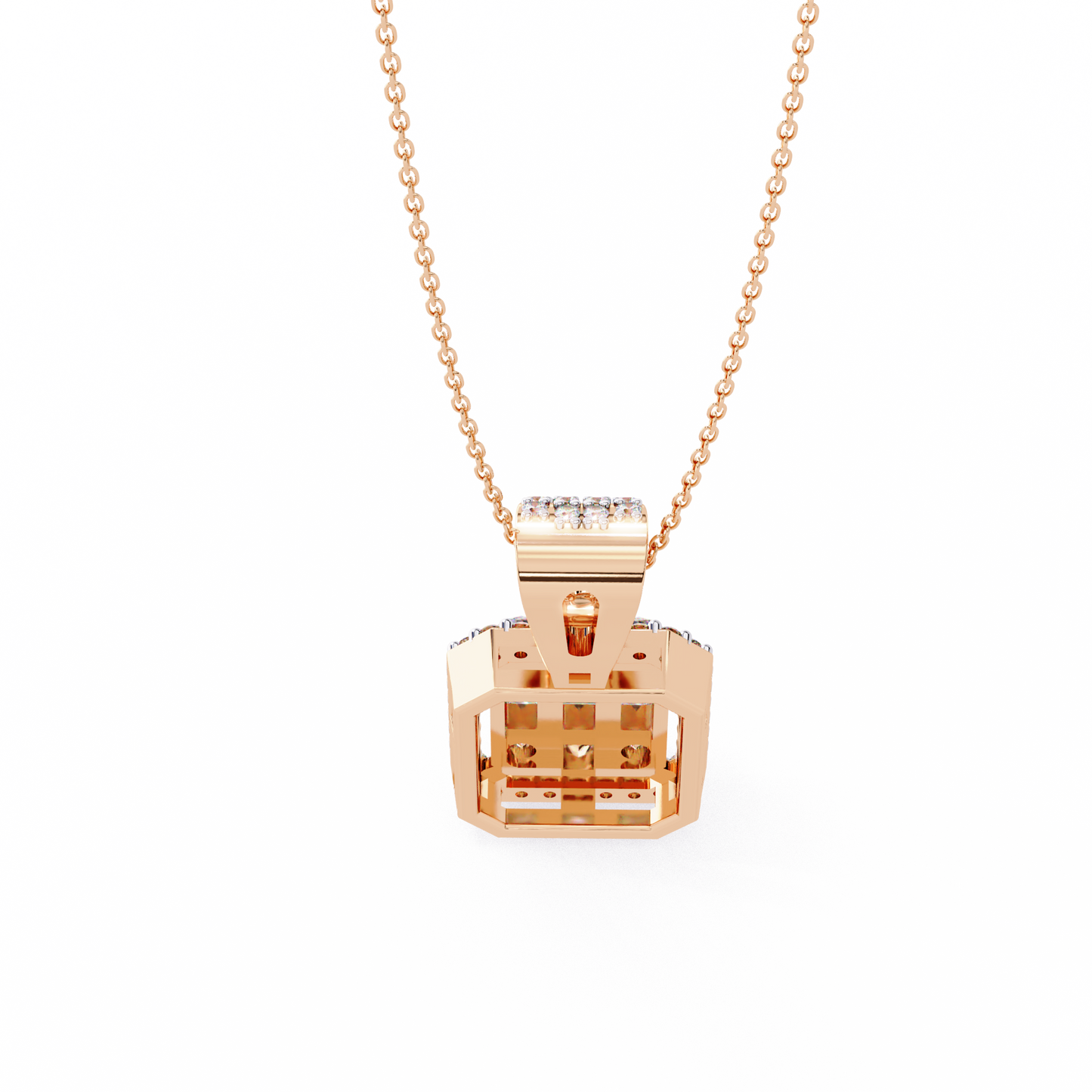 imperia square multi-cut lab grown diamond pendant