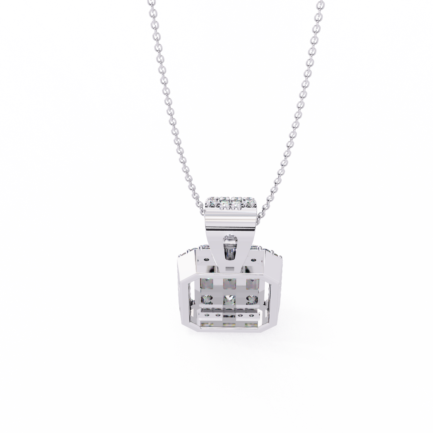 imperia square multi-cut lab grown diamond pendant