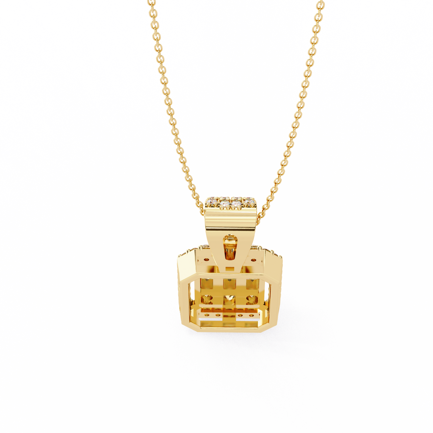 imperia square multi-cut lab grown diamond pendant