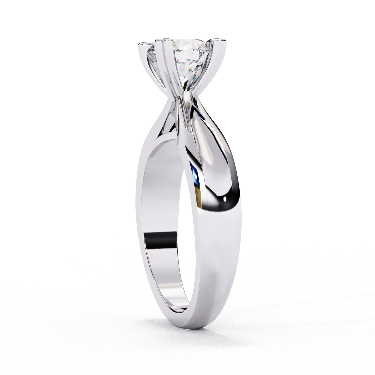 aurora rose solitaire ring