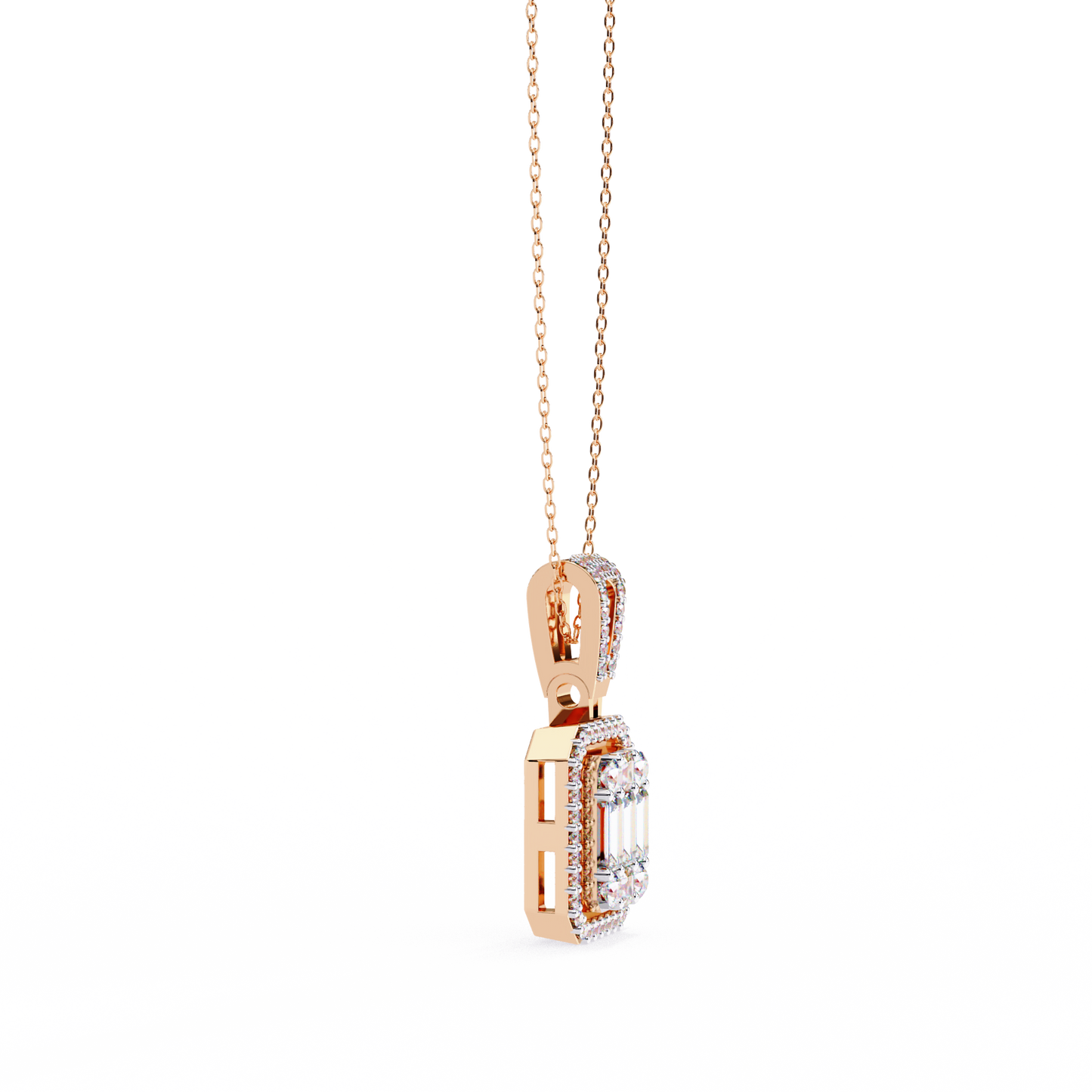 imperia square multi-cut lab grown diamond pendant