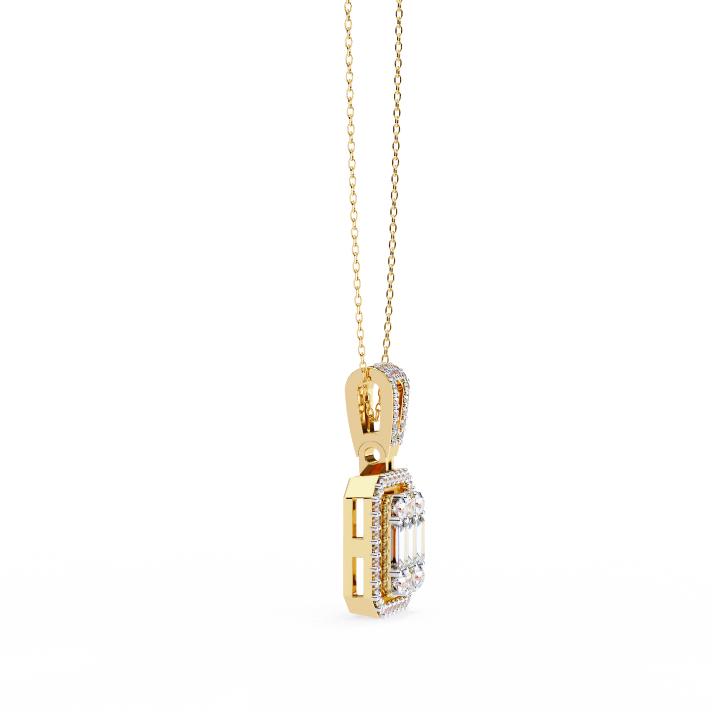 imperia square multi-cut lab grown diamond pendant