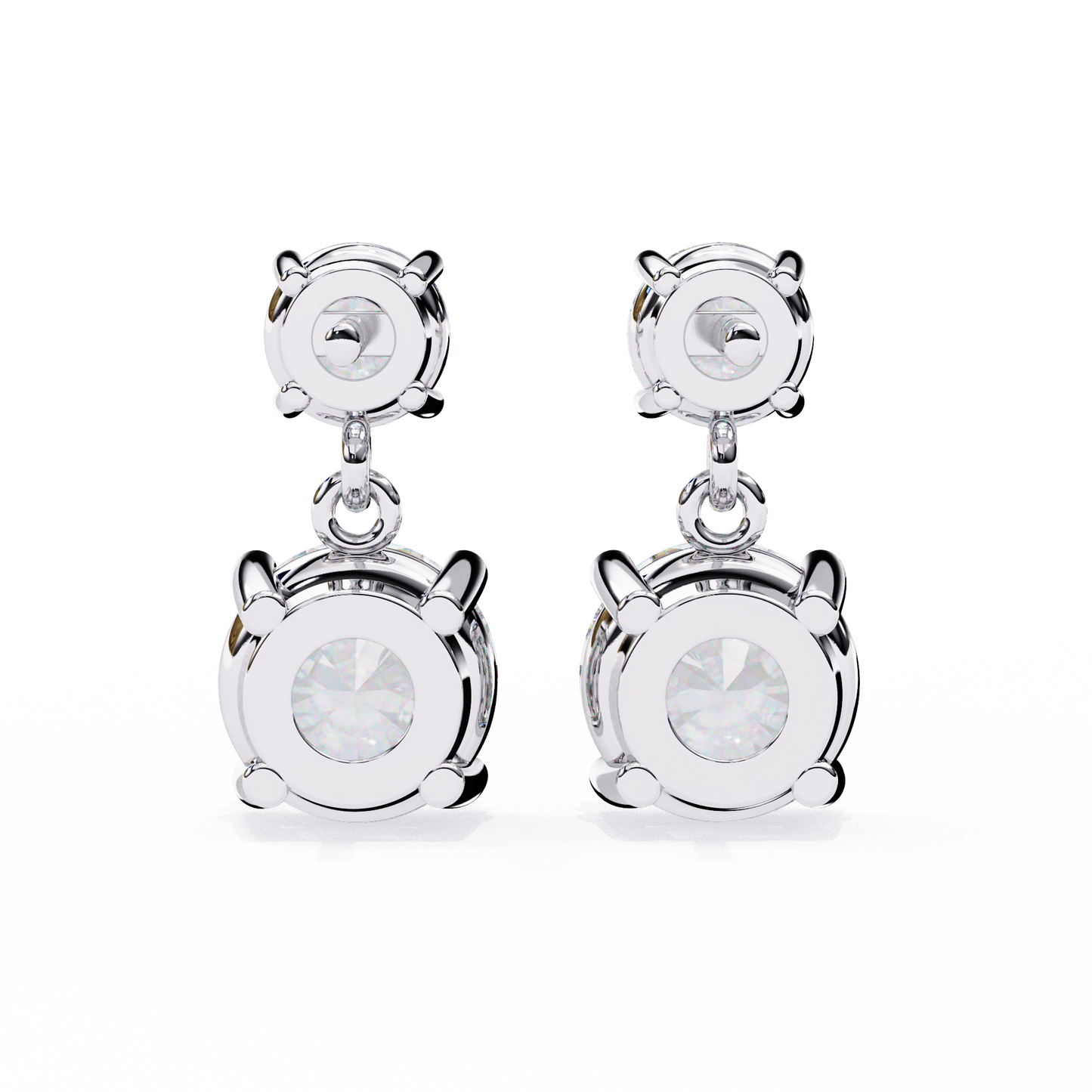 stellar drop round lab grown diamond earrings