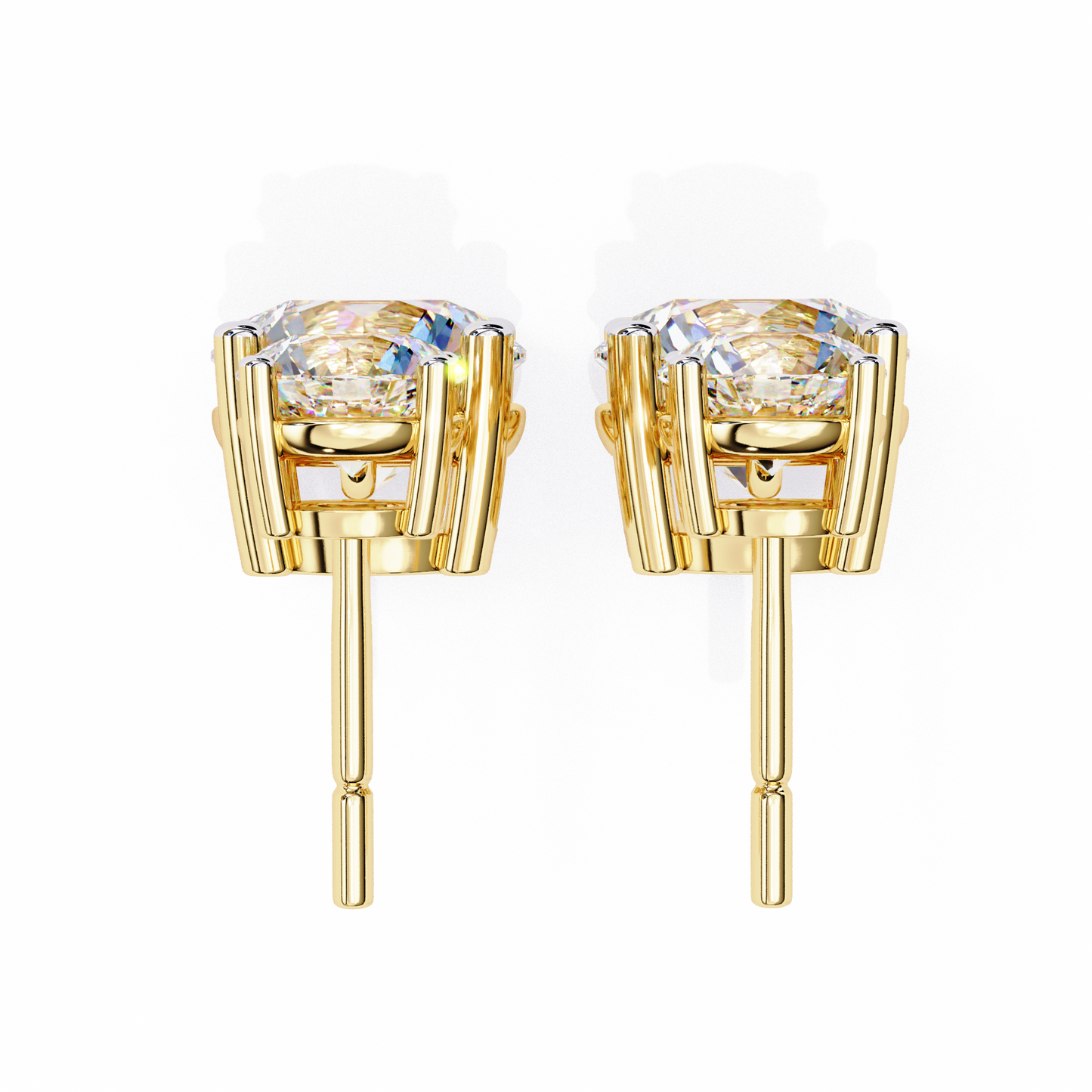 stellar drop round lab grown diamond earrings
