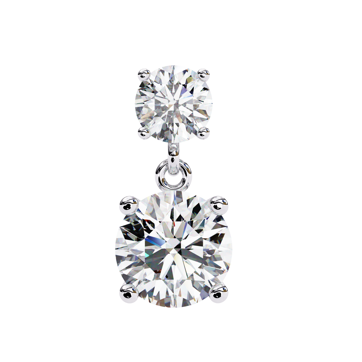 stellar drop round lab grown diamond earrings