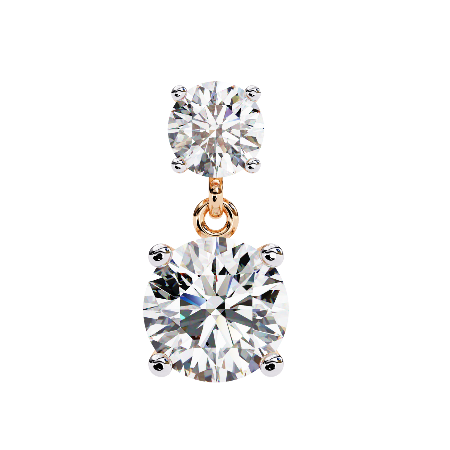 stellar drop round lab grown diamond earrings