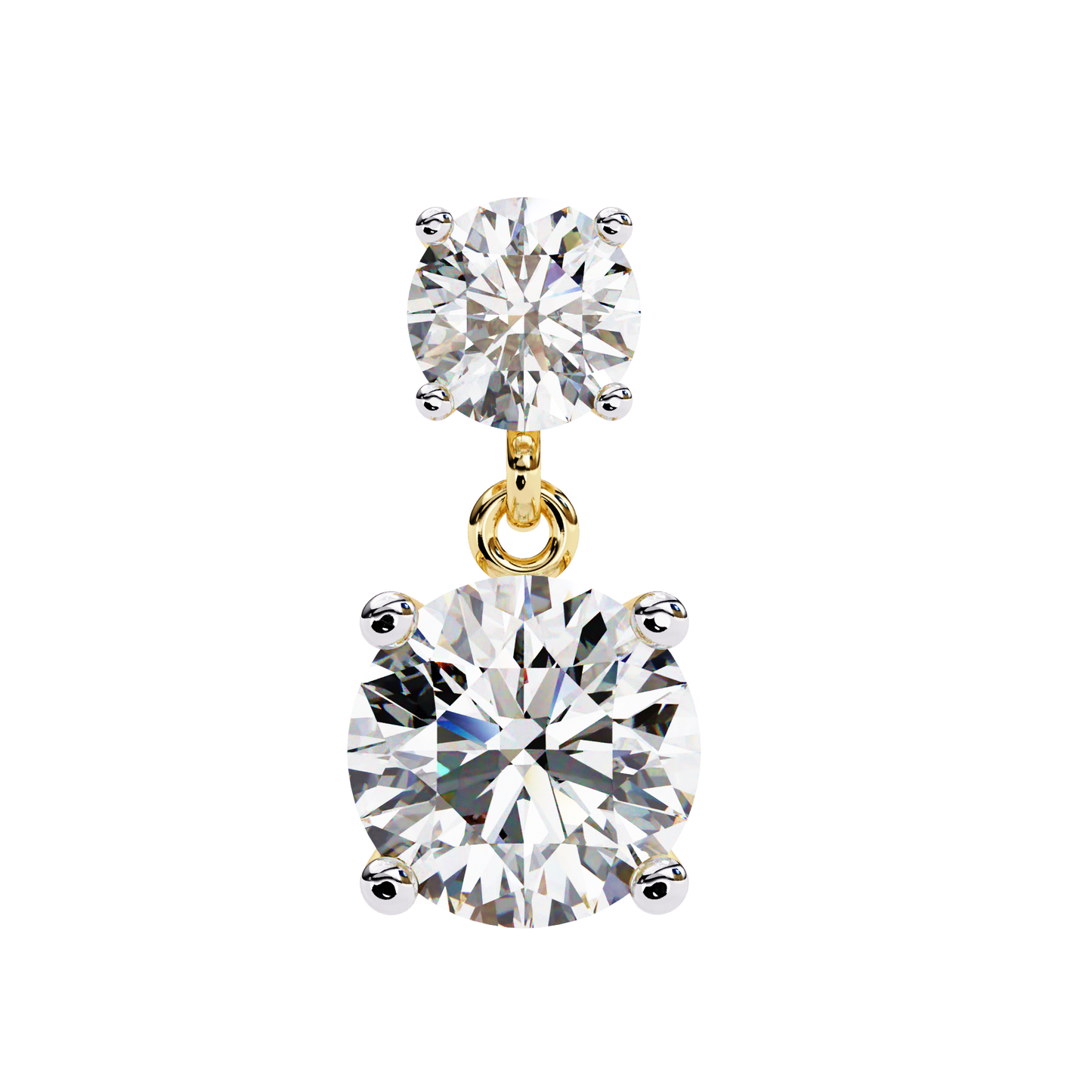 stellar drop round lab grown diamond earrings