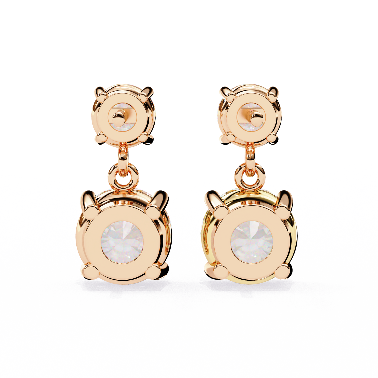 stellar drop round lab grown diamond earrings