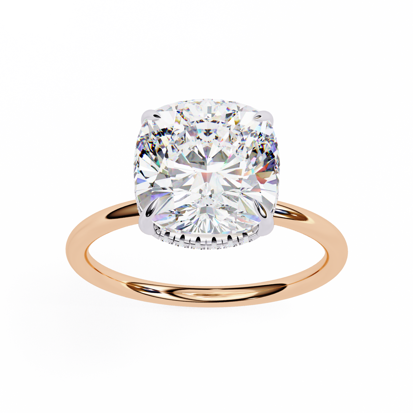 elise lab grown diamond cushion classic ring