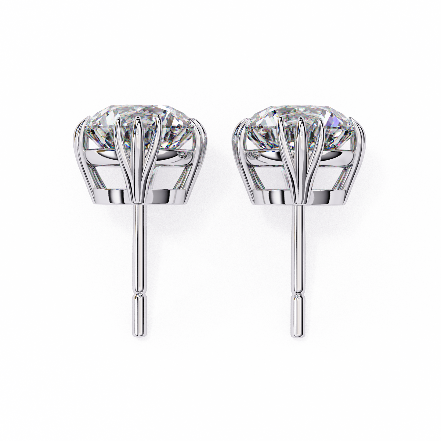 sunlit bloom round lab grown diamond earrings