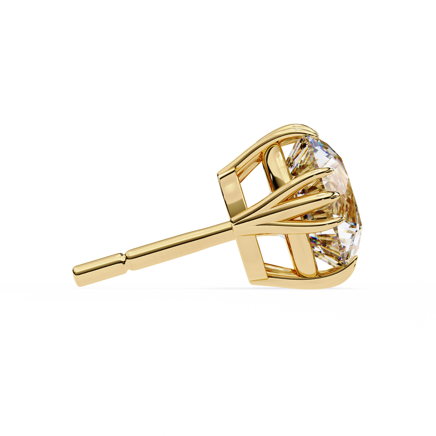 sunlit bloom round lab grown diamond earrings