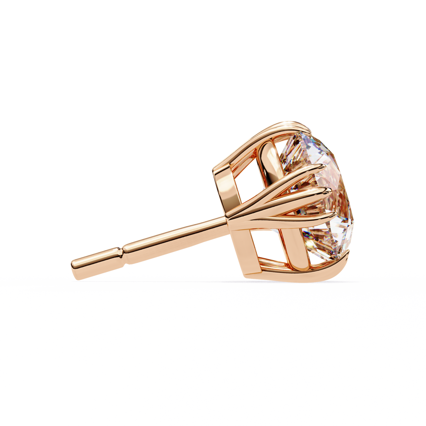 sunlit bloom round lab grown diamond earrings