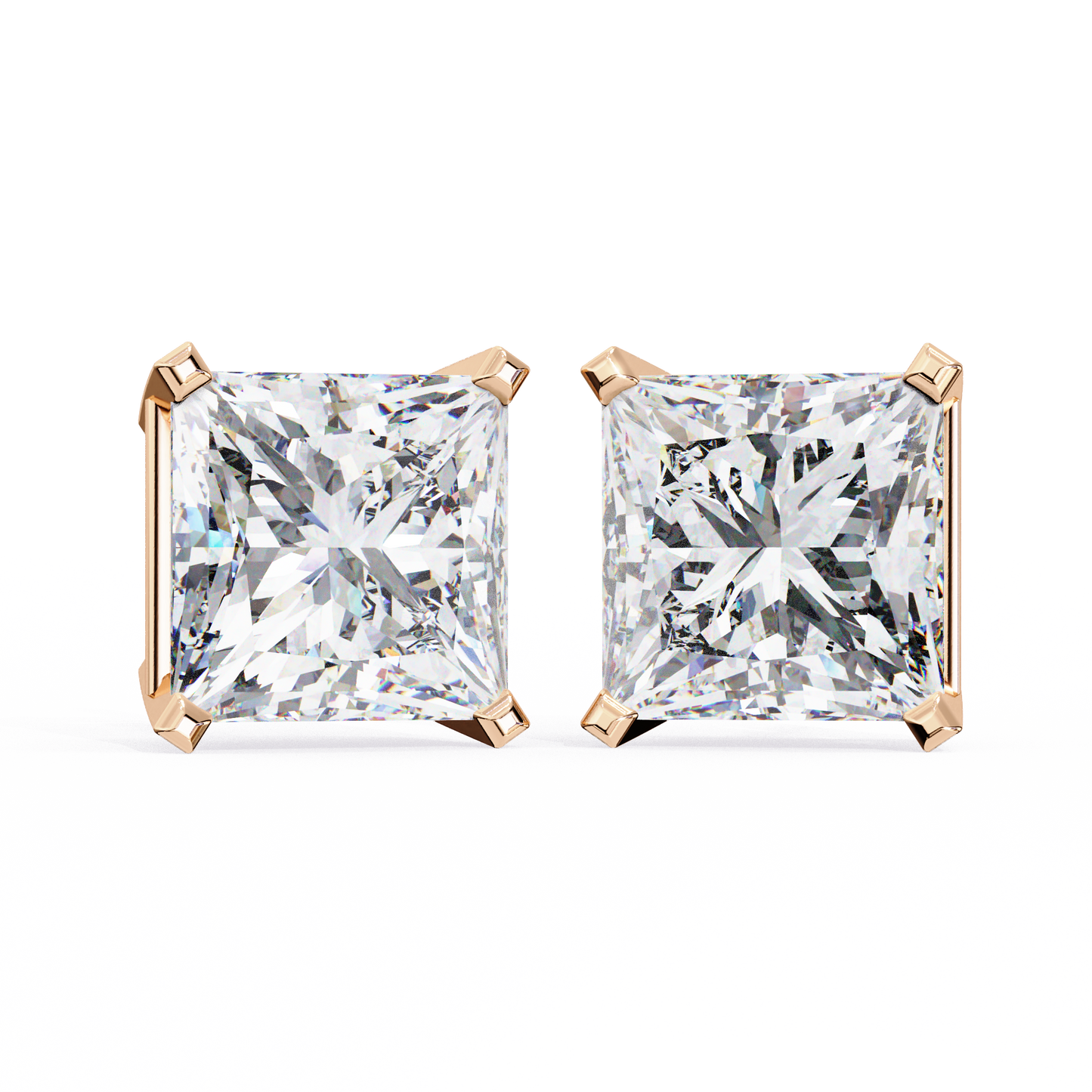 pure elegance princess lab grown diamond earrings