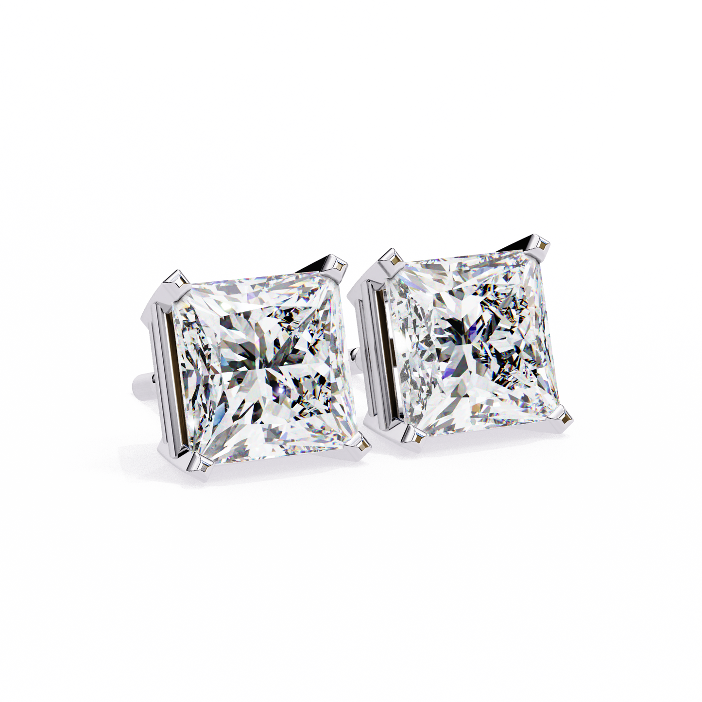pure elegance princess lab grown diamond earrings