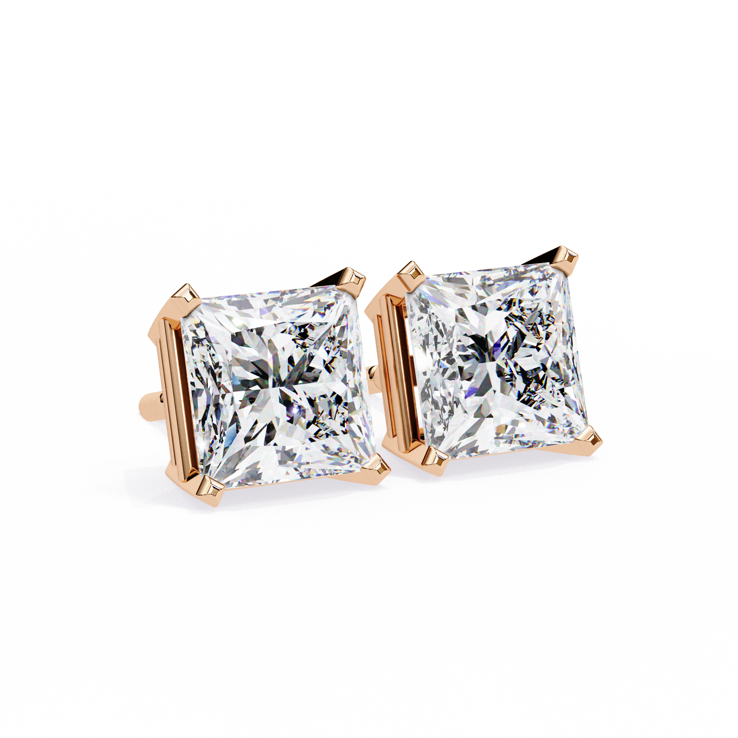 pure elegance princess lab grown diamond earrings